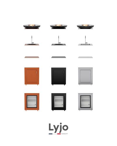 Projet LYJO variante cuisine extérieure brasero - Studio LUBY